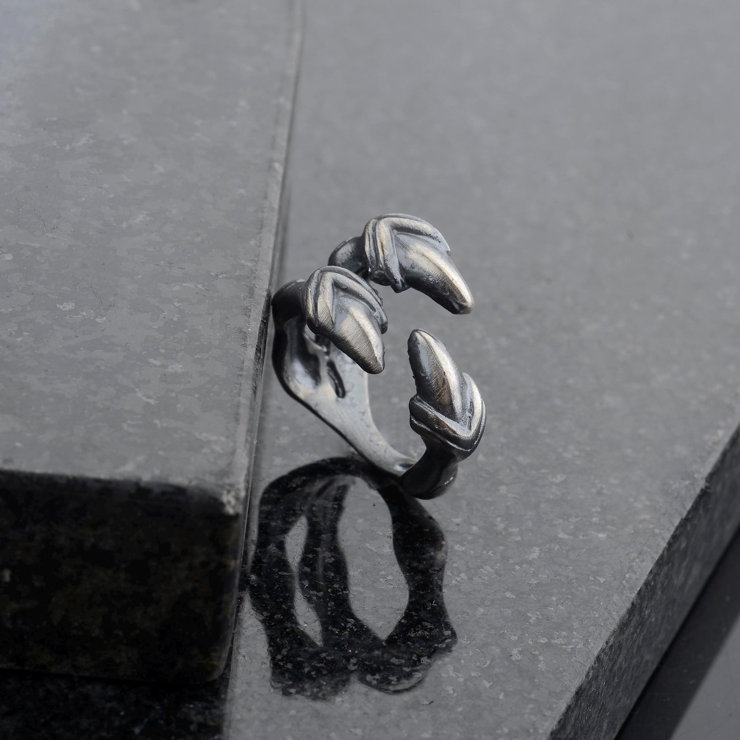 Sterling Silver Dragon Claw Ring: Gothic Adjustable Bronze Eagle Talon