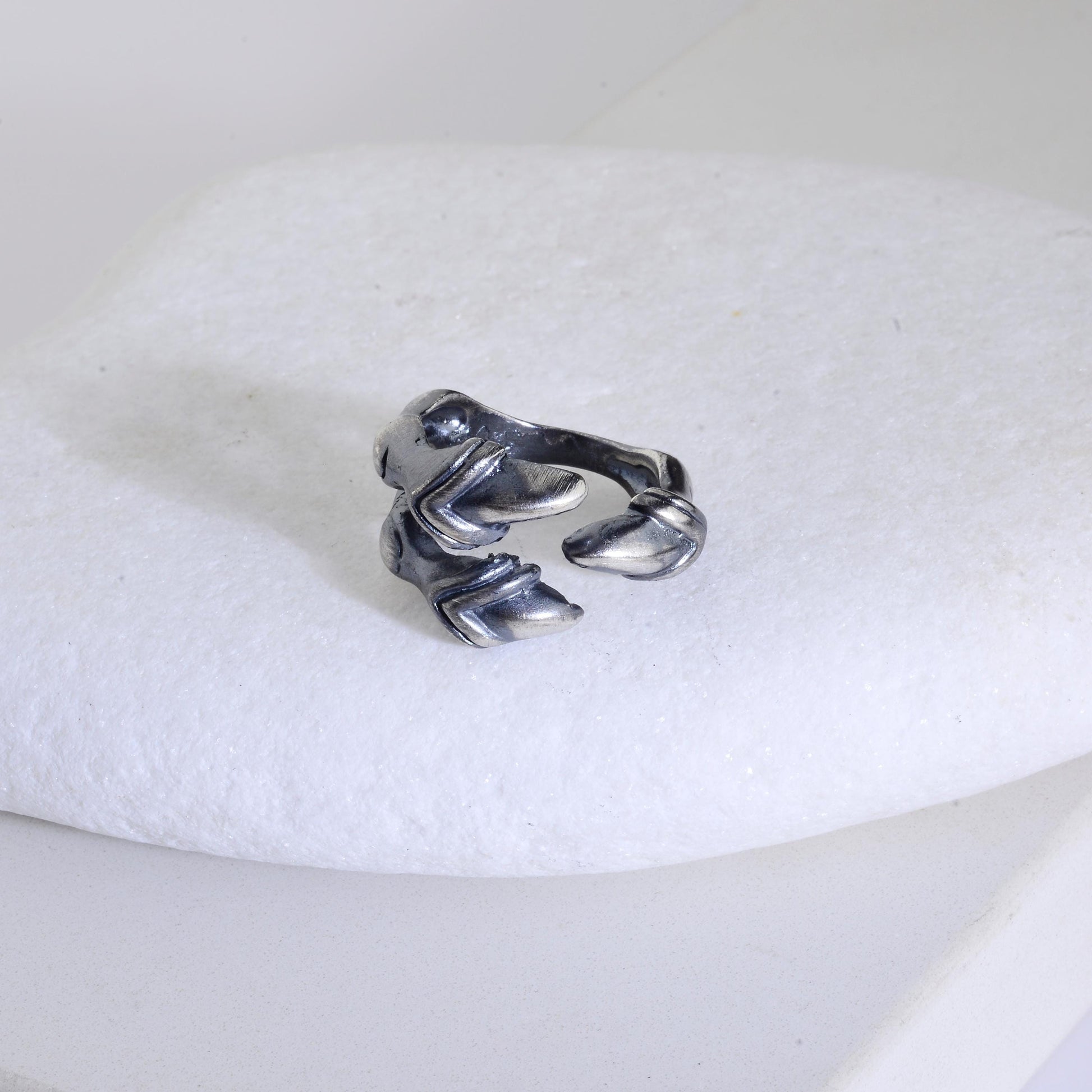 Sterling Silver Dragon Claw Ring: Gothic Adjustable Bronze Eagle Talon