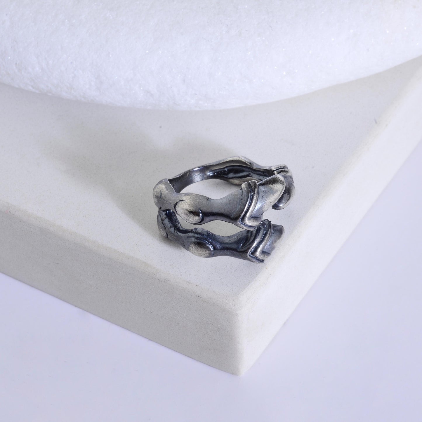 Sterling Silver Dragon Claw Ring: Gothic Adjustable Bronze Eagle Talon
