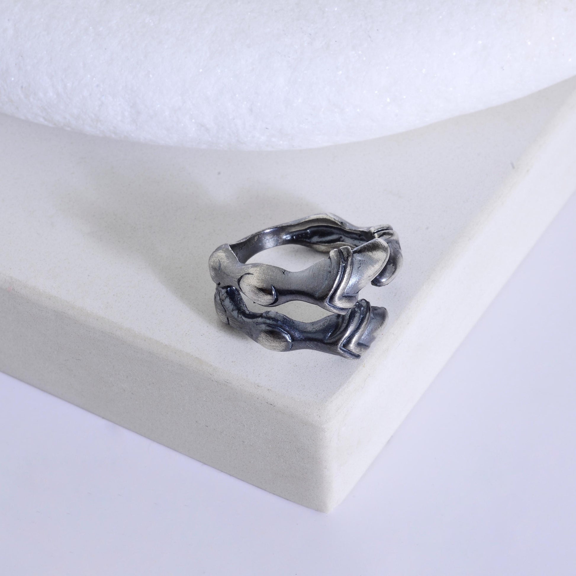 Sterling Silver Dragon Claw Ring: Gothic Adjustable Bronze Eagle Talon