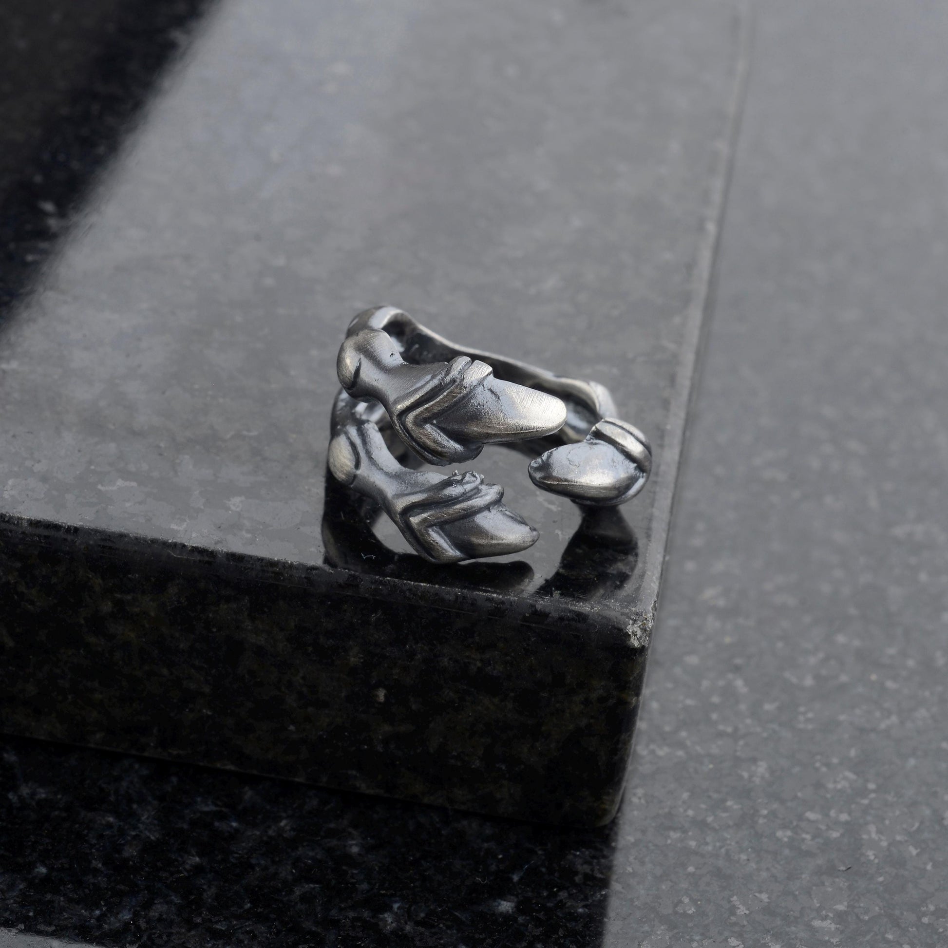 Sterling Silver Dragon Claw Ring: Gothic Adjustable Bronze Eagle Talon