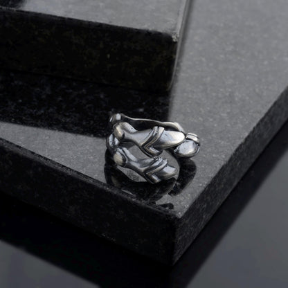 Sterling Silver Dragon Claw Ring: Gothic Adjustable Bronze Eagle Talon