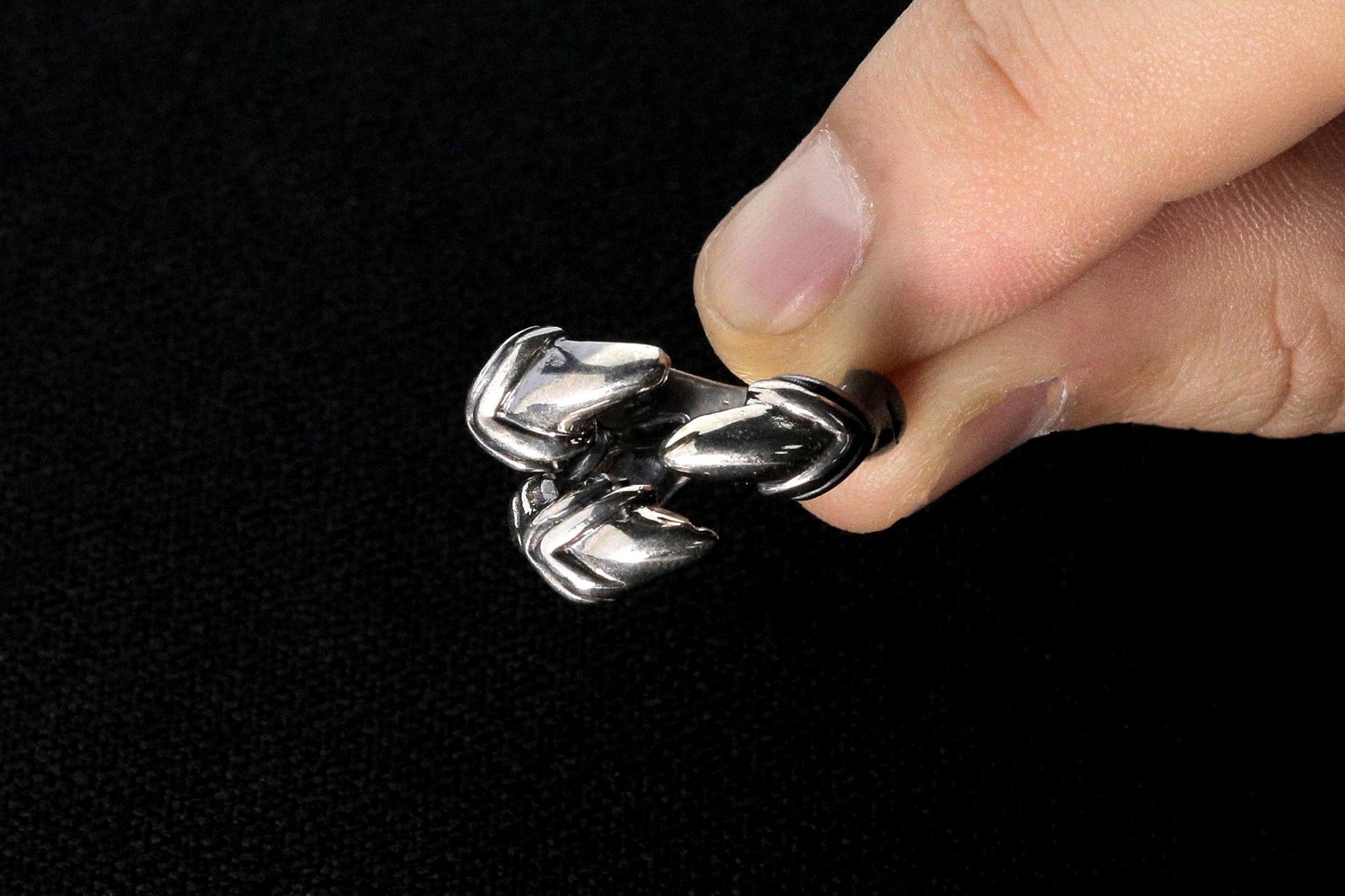 Sterling Silver Dragon Claw Ring: Gothic Adjustable Bronze Eagle Talon