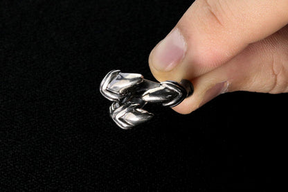 Sterling Silver Dragon Claw Ring: Gothic Adjustable Bronze Eagle Talon
