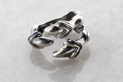 Sterling Silver Dragon Claw Ring: Gothic Adjustable Bronze Eagle Talon