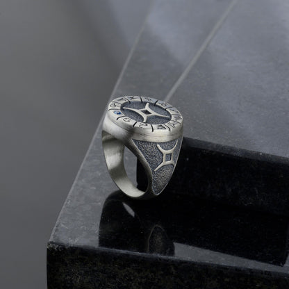 Sterling Silver Gemini Zodiac Ring: Horoscope Astrology Ring