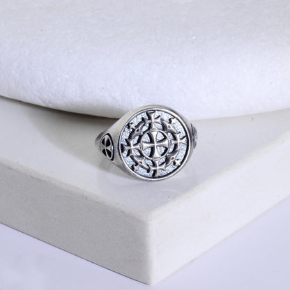 Sterling Silver Jerusalem Cross Ring: Christian Templar Knight Jewelry