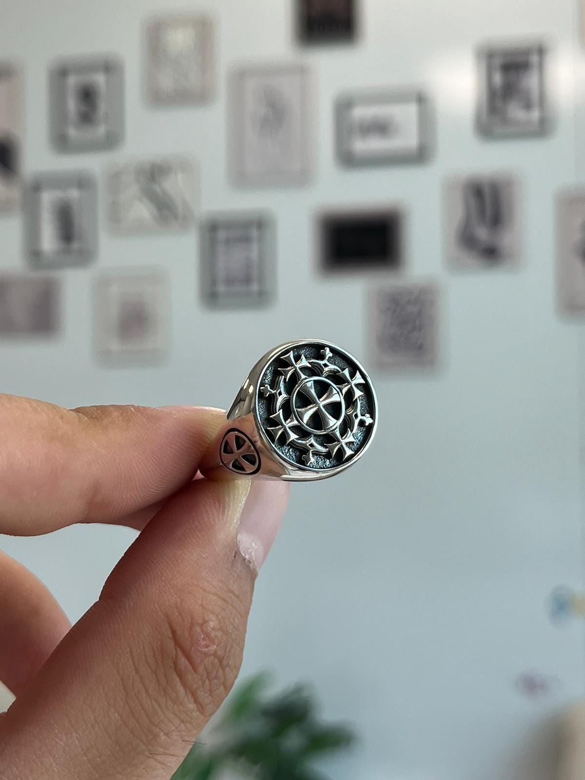 Sterling Silver Jerusalem Cross Ring: Christian Templar Knight Jewelry