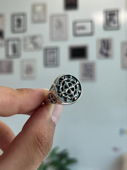 Sterling Silver Jerusalem Cross Ring: Christian Templar Knight Jewelry