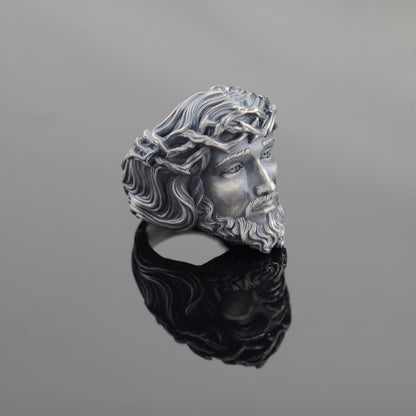 Sterling Silver Jesus Christ Crown of Thorns Ring, Christian Religious Gift