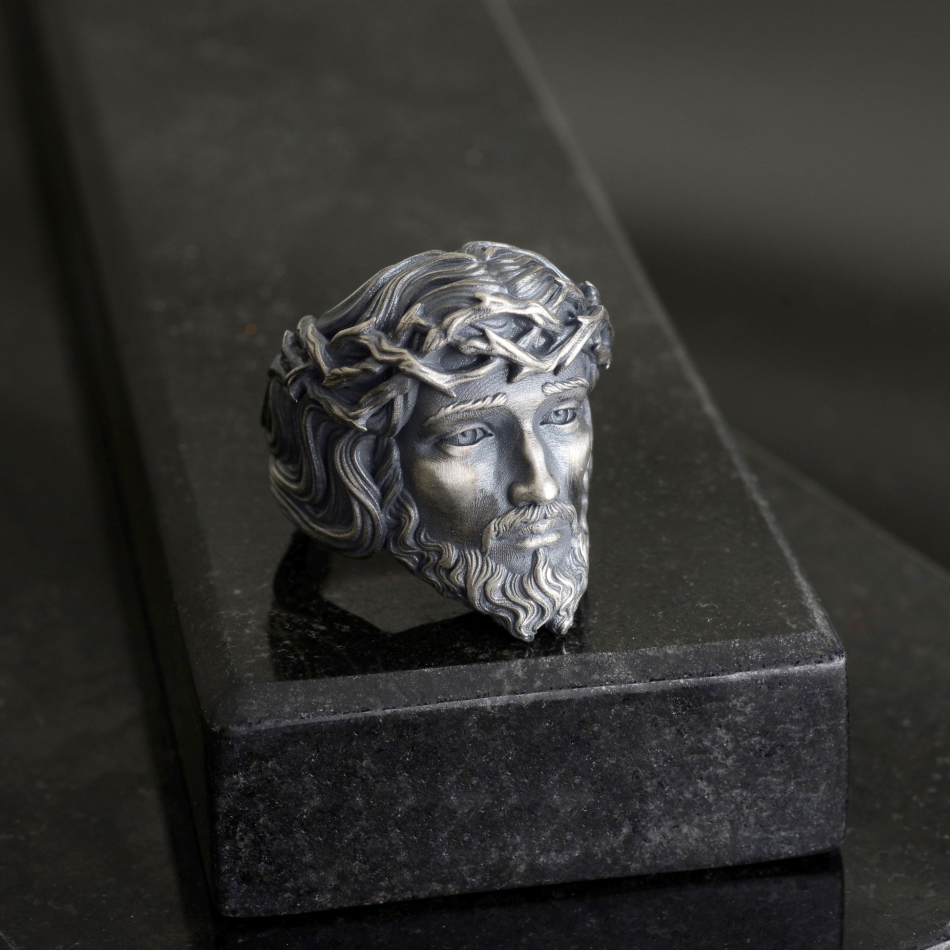 Sterling Silver Jesus Christ Crown of Thorns Ring, Christian Religious Gift