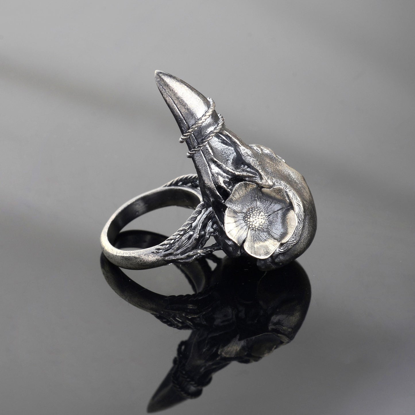 Sterling Silver Khonshu Ring: Handmade Egyptian God of the Moon Ring