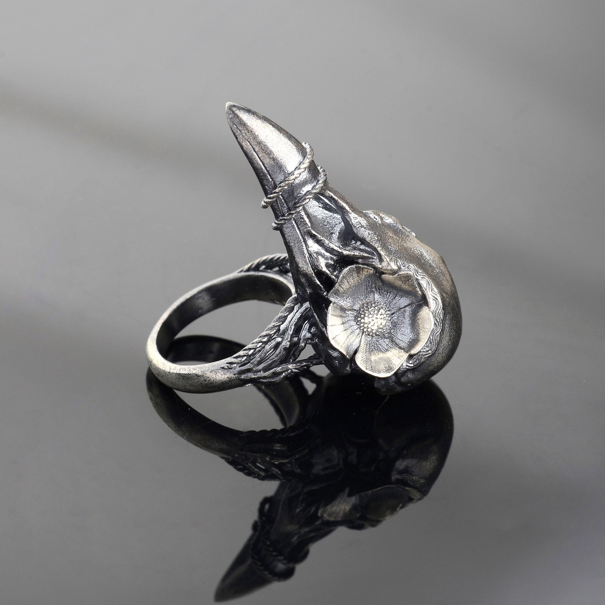 Sterling Silver Khonshu Ring: Handmade Egyptian God of the Moon Ring