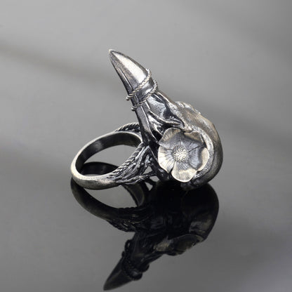 Sterling Silver Khonshu Ring: Handmade Egyptian God of the Moon Ring