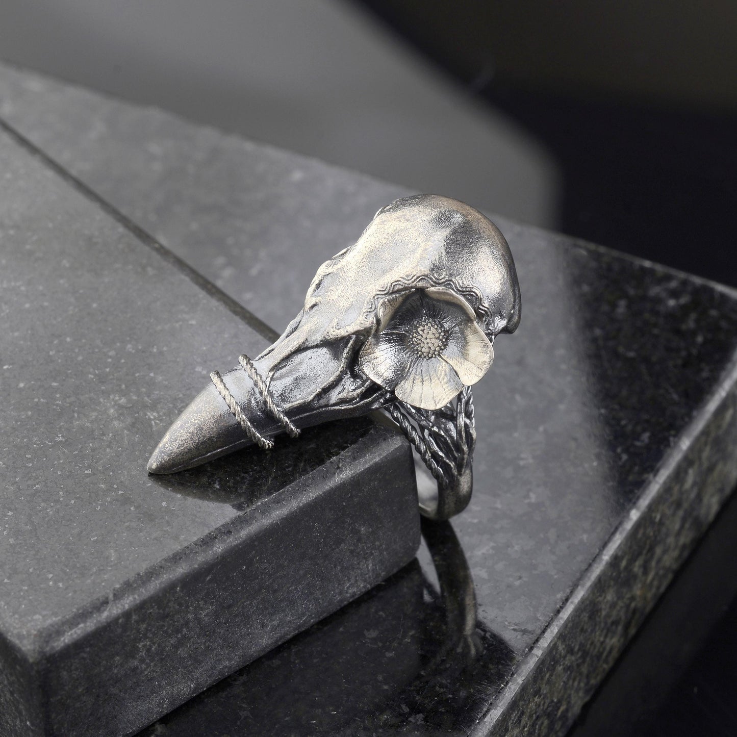Sterling Silver Khonshu Ring: Handmade Egyptian God of the Moon Ring