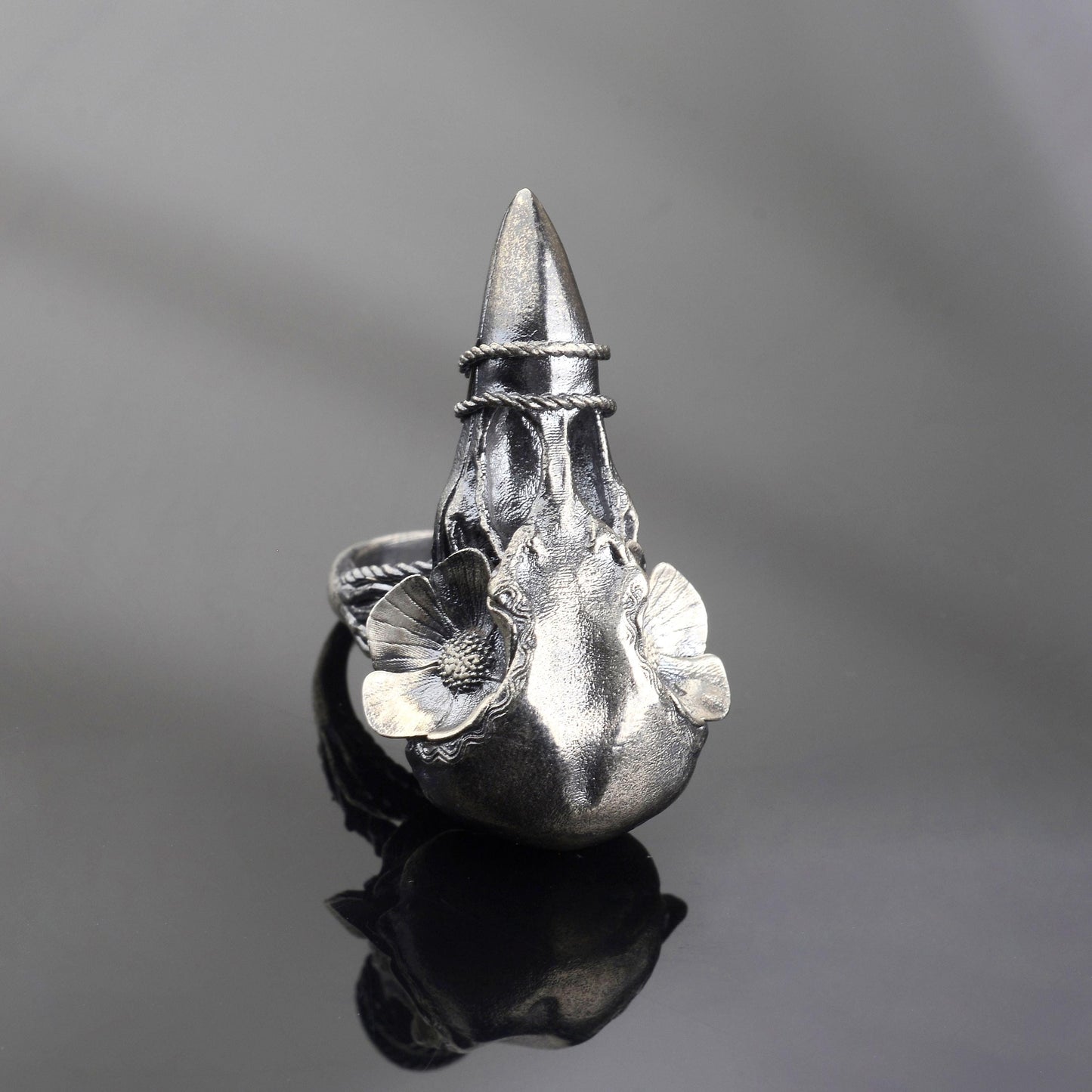 Sterling Silver Khonshu Ring: Handmade Egyptian God of the Moon Ring