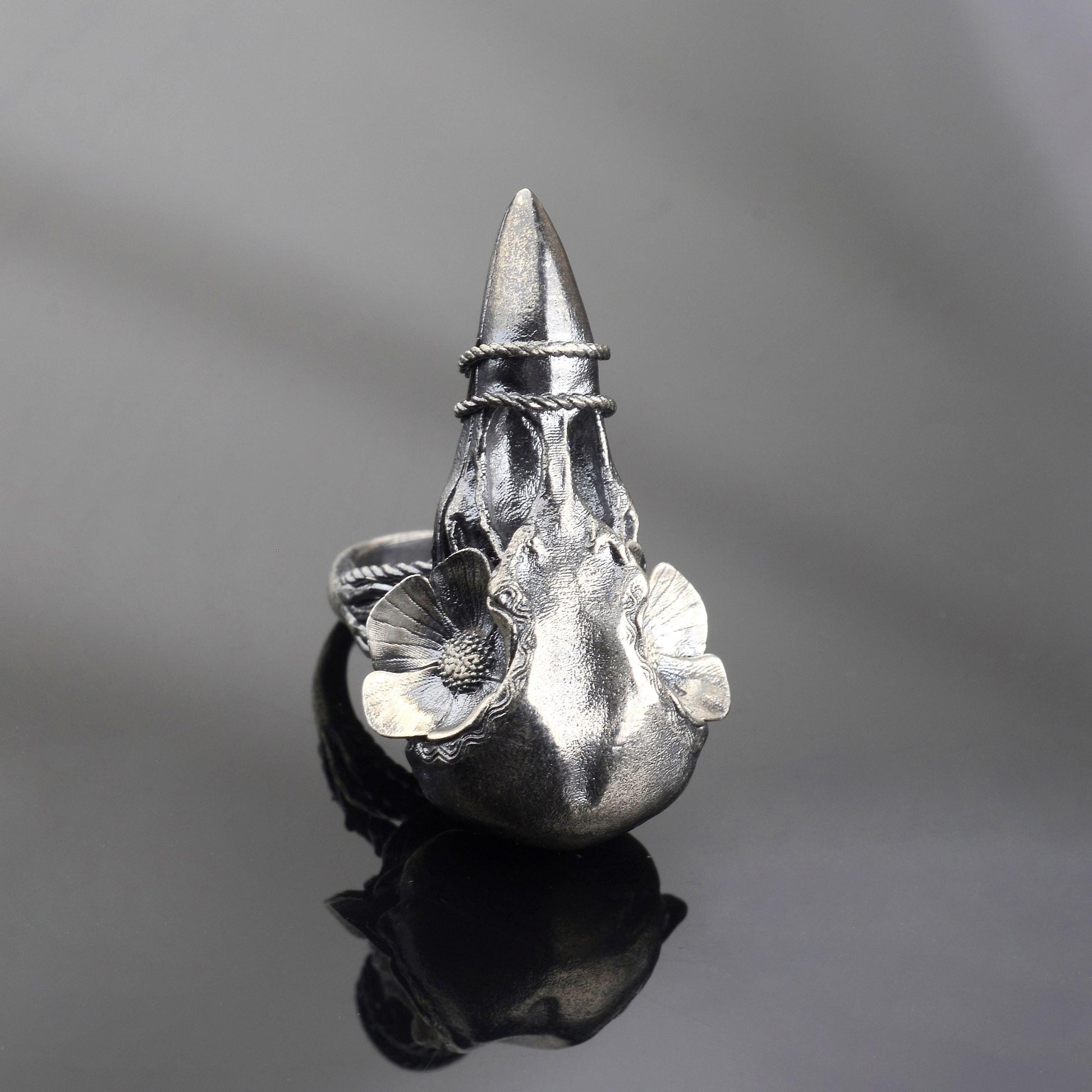 Sterling Silver Khonshu Ring: Handmade Egyptian God of the Moon Ring