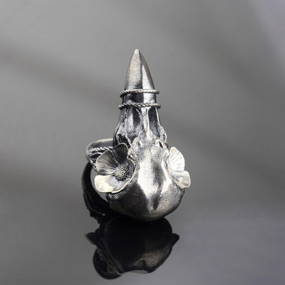 Sterling Silver Khonshu Ring: Handmade Egyptian God of the Moon Ring
