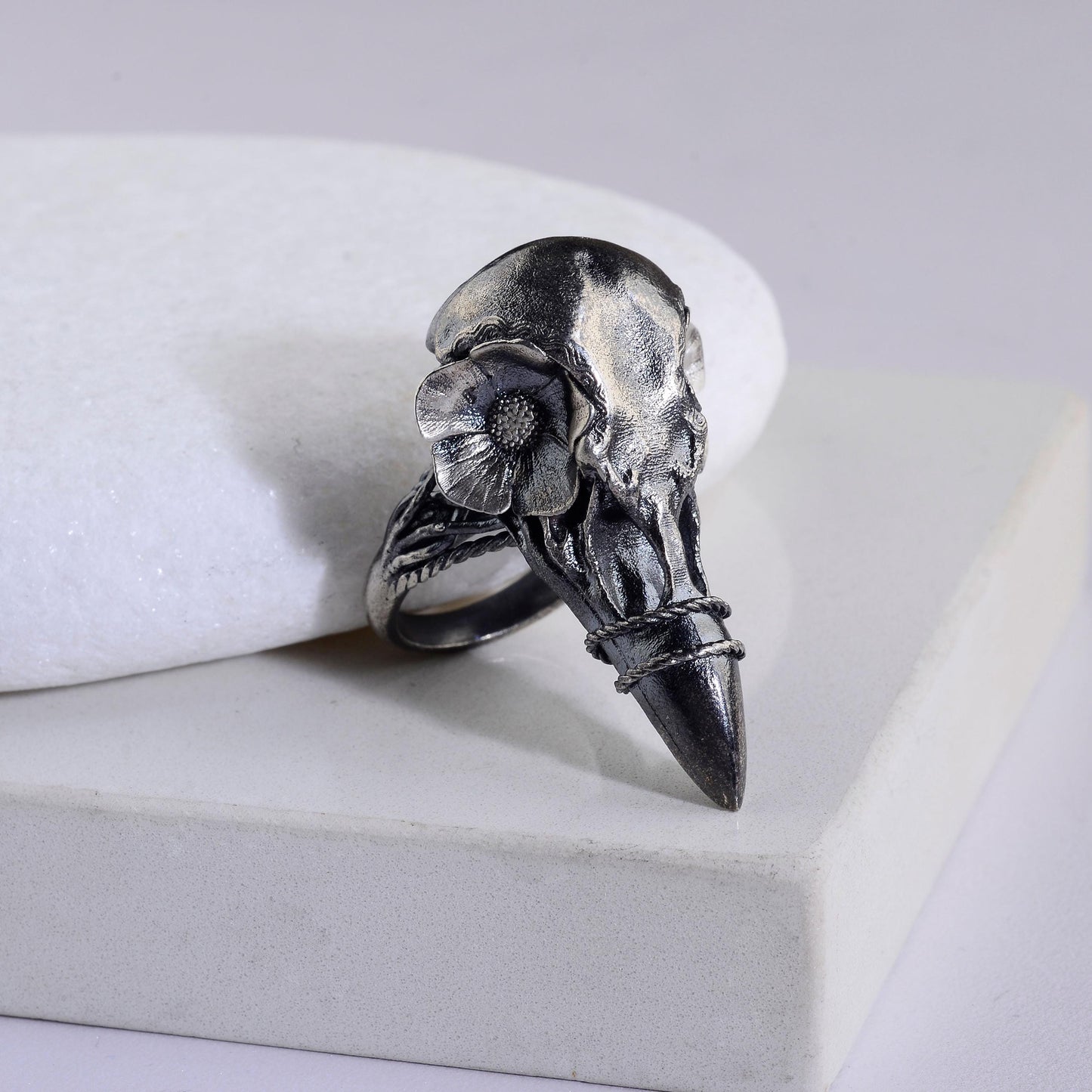 Sterling Silver Khonshu Ring: Handmade Egyptian God of the Moon Ring