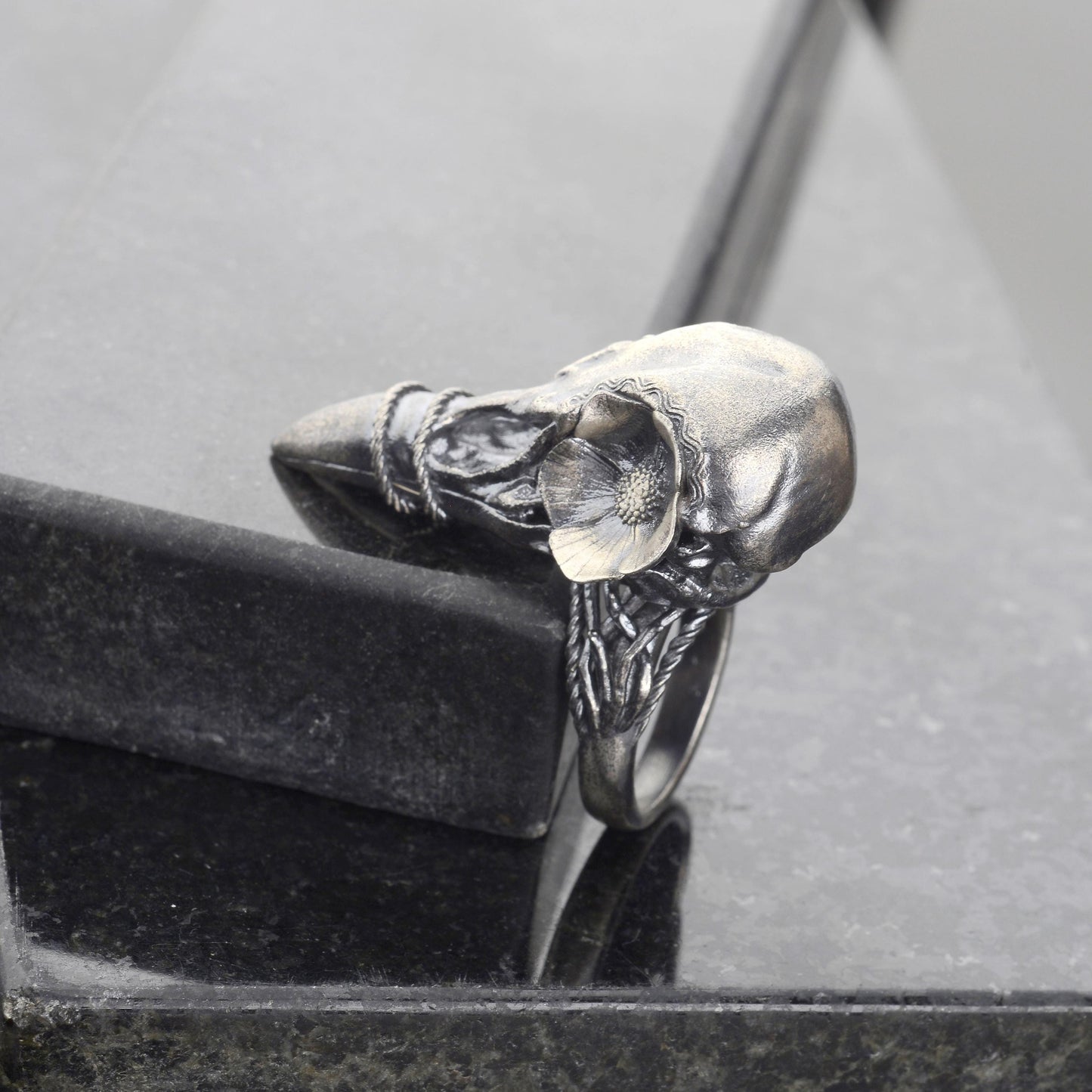 Sterling Silver Khonshu Ring: Handmade Egyptian God of the Moon Ring