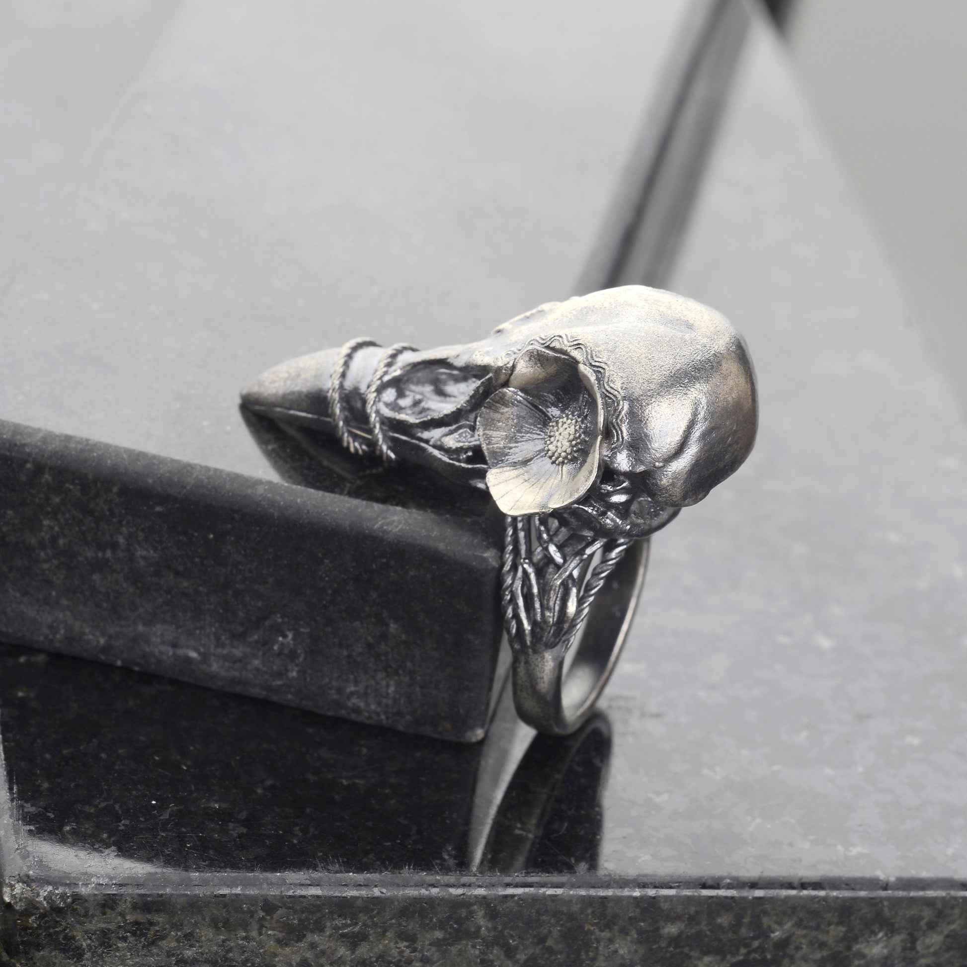 Sterling Silver Khonshu Ring: Handmade Egyptian God of the Moon Ring