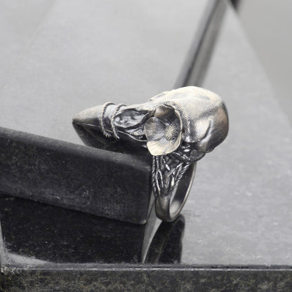 Sterling Silver Khonshu Ring: Handmade Egyptian God of the Moon Ring