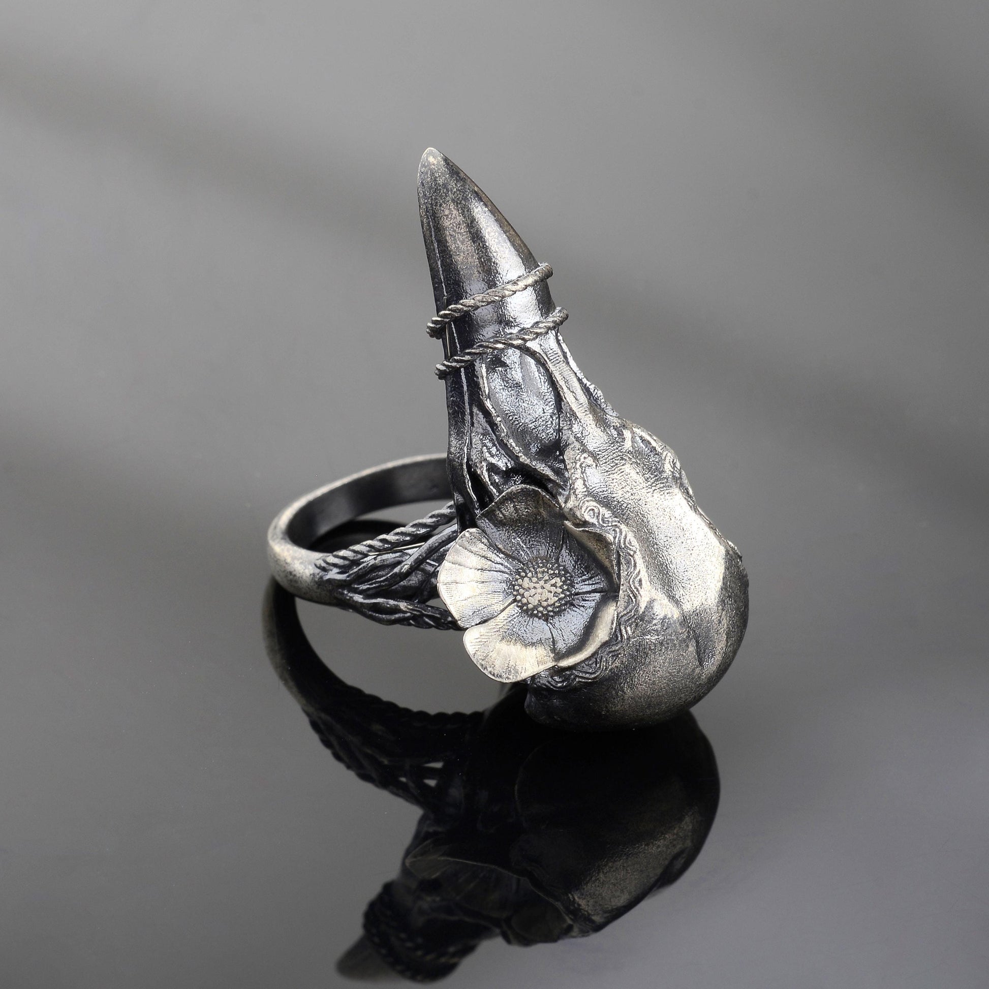 Sterling Silver Khonshu Ring: Handmade Egyptian God of the Moon Ring