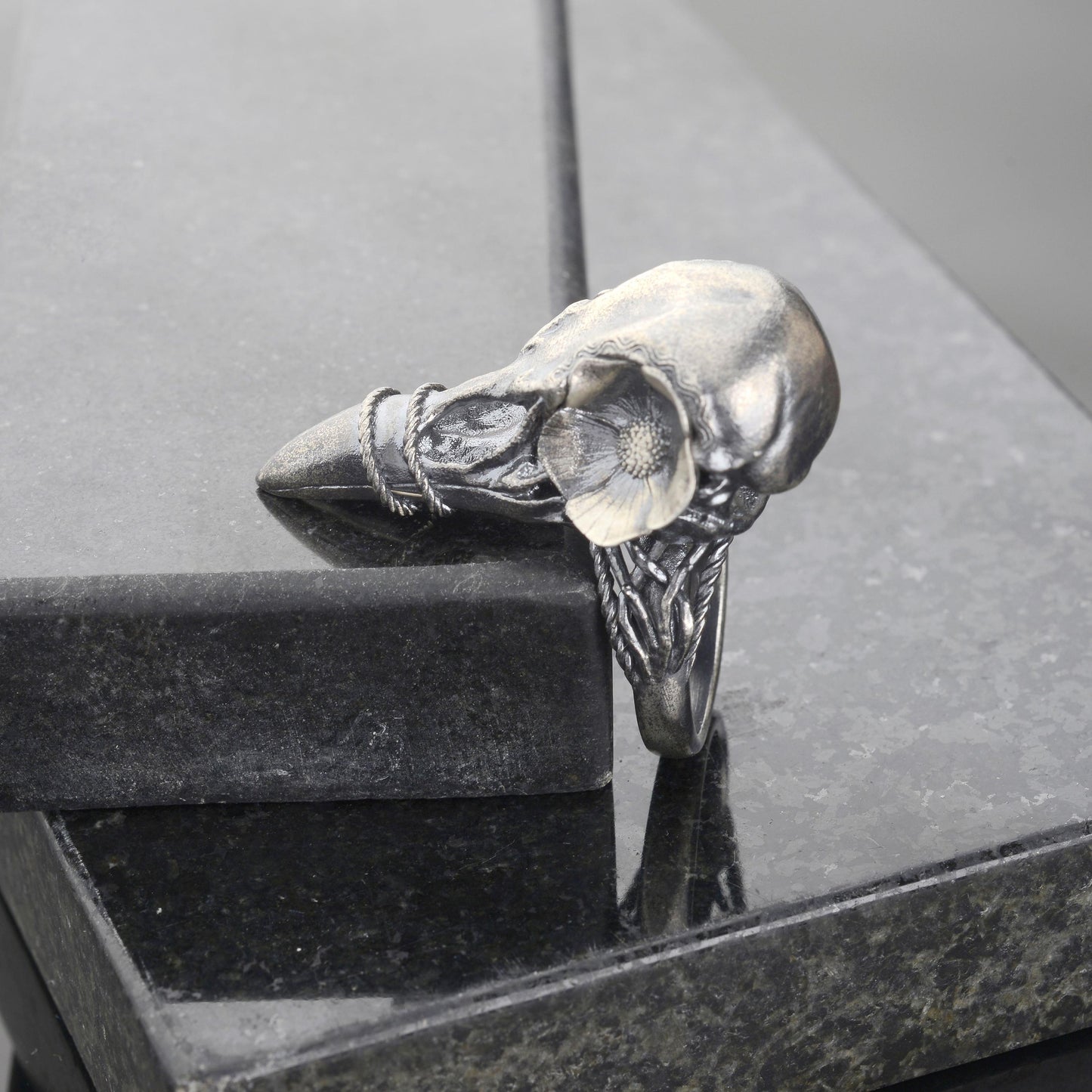 Sterling Silver Khonshu Ring: Handmade Egyptian God of the Moon Ring