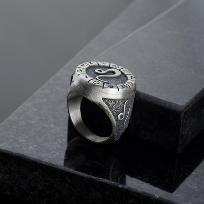 Sterling Silver Leo Zodiac Ring: Birthstone Ring