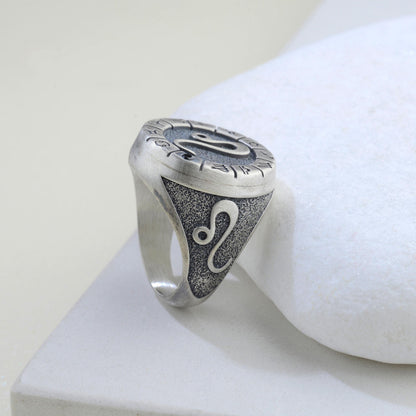Sterling Silver Leo Zodiac Ring: Birthstone Ring