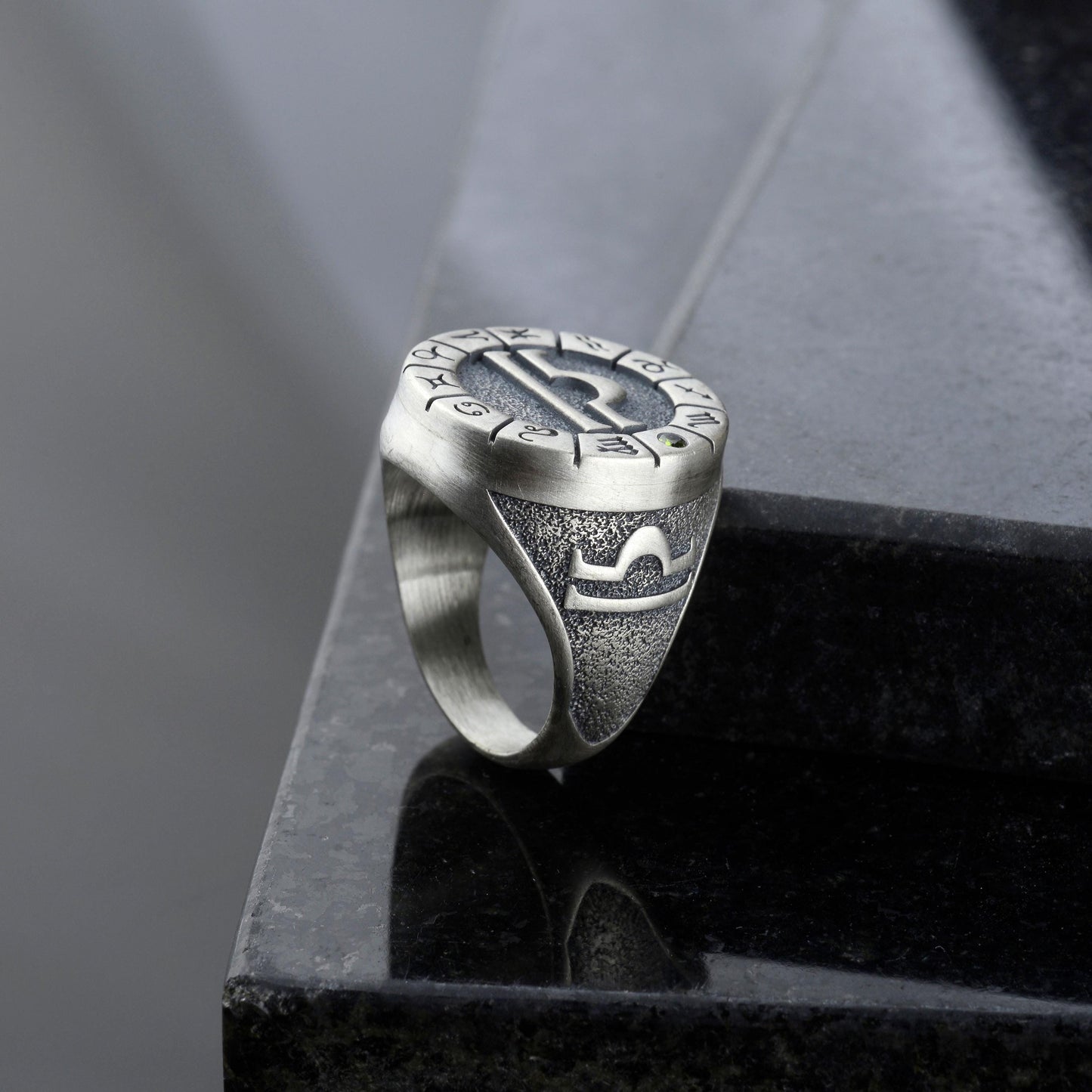 Sterling Silver Libra Zodiac Ring: Horoscope Astrology Jewelry