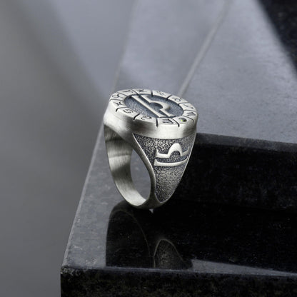 Sterling Silver Libra Zodiac Ring: Horoscope Astrology Jewelry