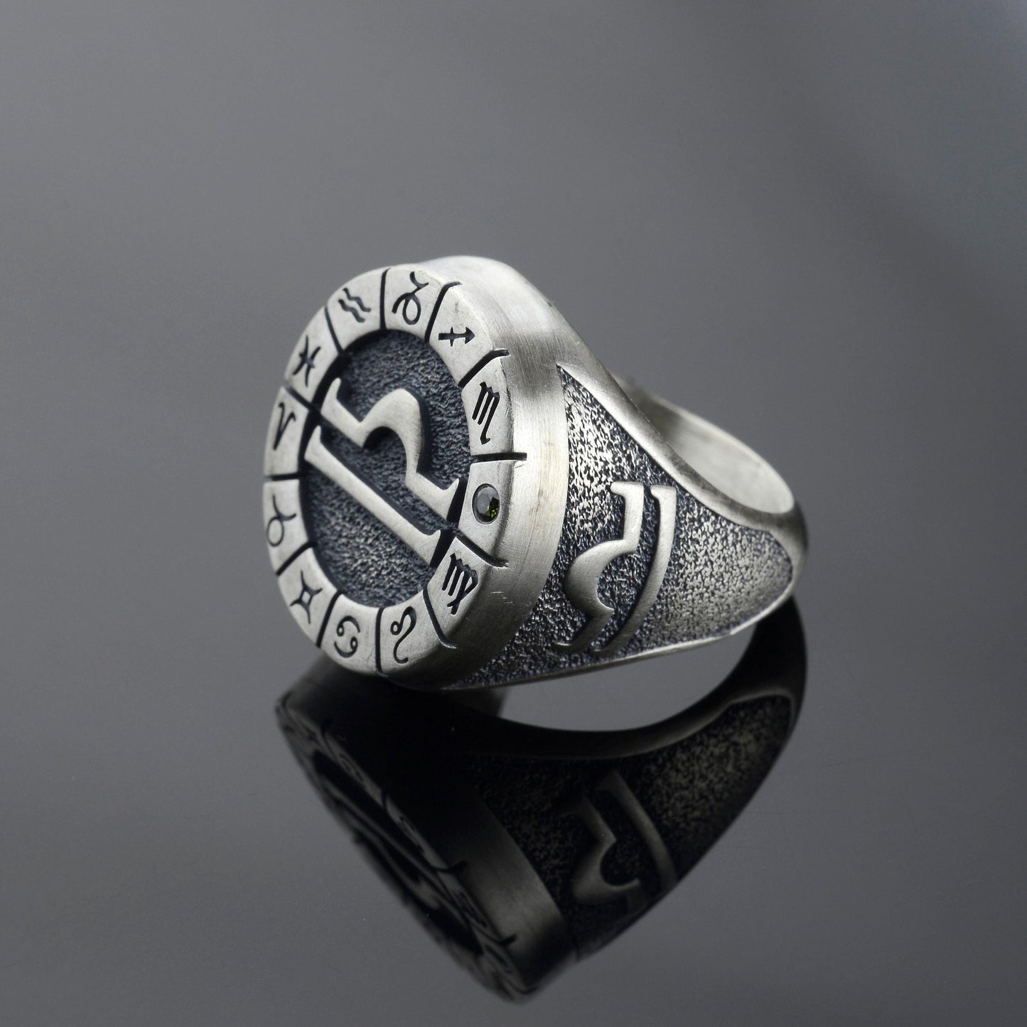 Sterling Silver Libra Zodiac Ring: Horoscope Astrology Jewelry