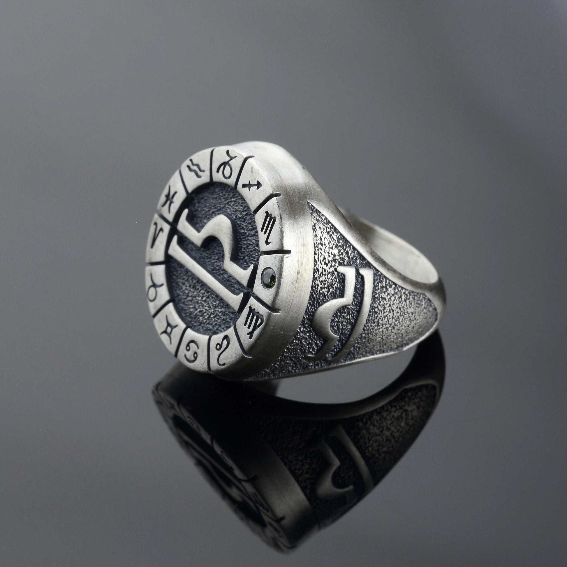 Sterling Silver Libra Zodiac Ring: Horoscope Astrology Jewelry