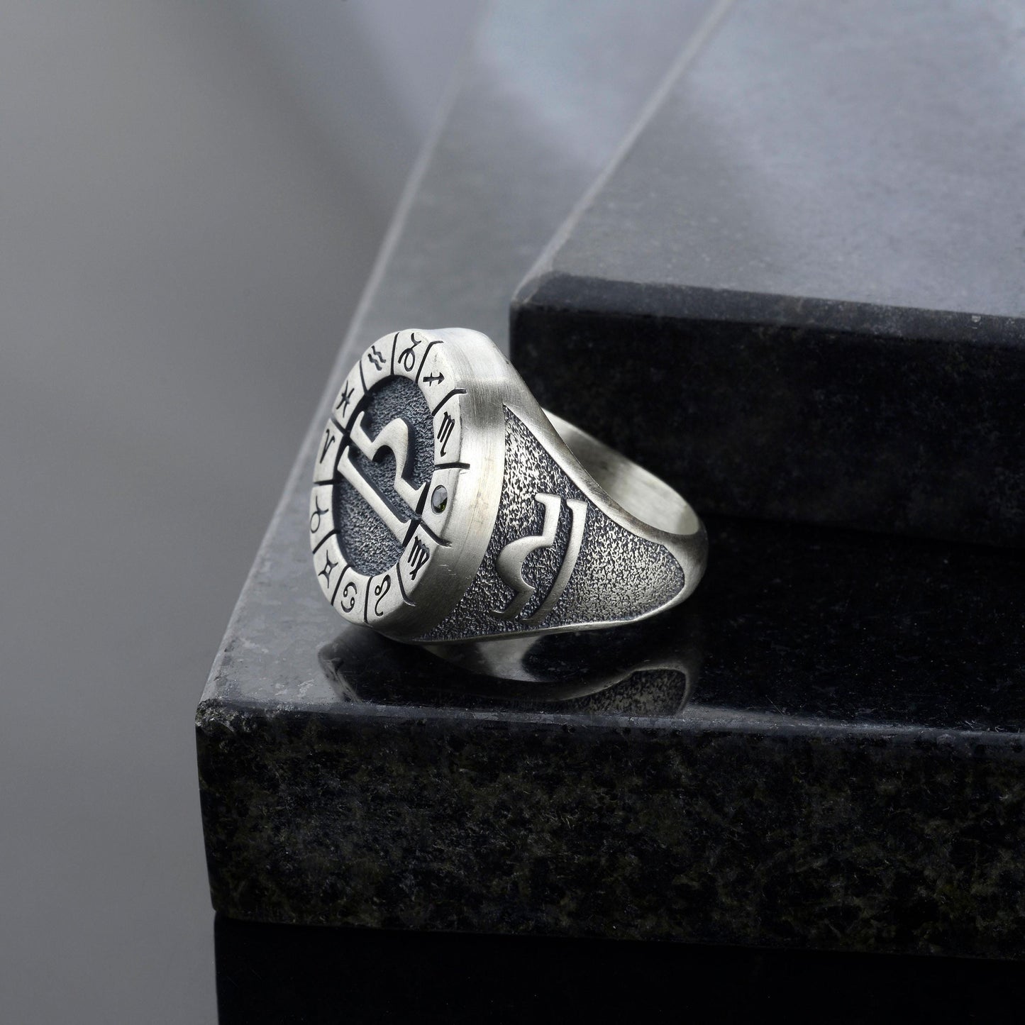 Sterling Silver Libra Zodiac Ring: Horoscope Astrology Jewelry