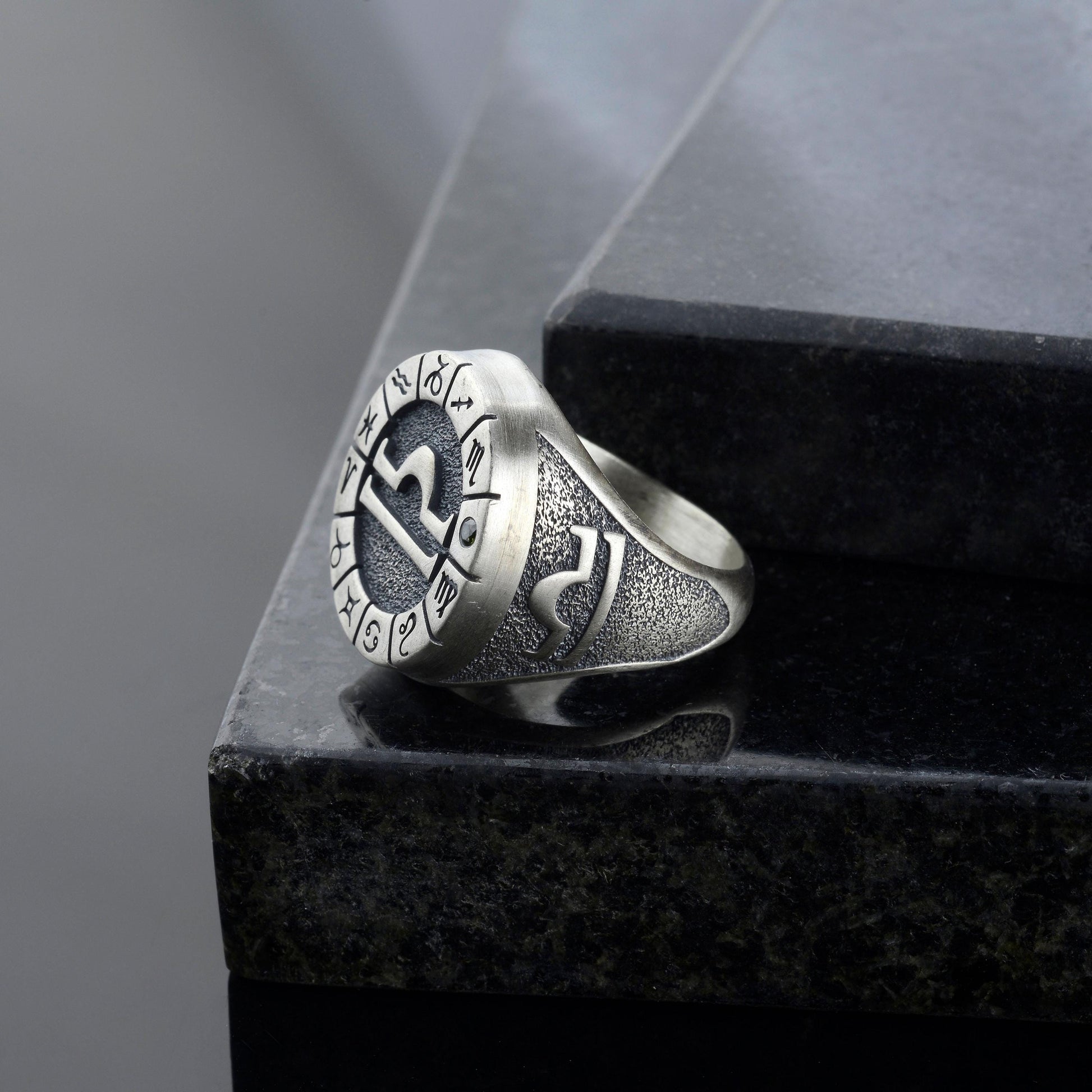 Sterling Silver Libra Zodiac Ring: Horoscope Astrology Jewelry