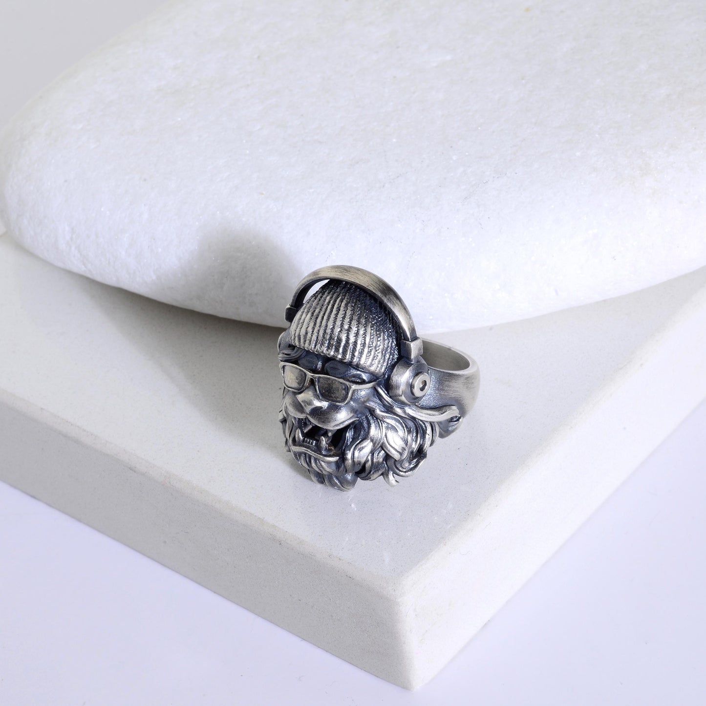 Sterling Silver Lion Head Ring: Handmade Hipster Animal Ring