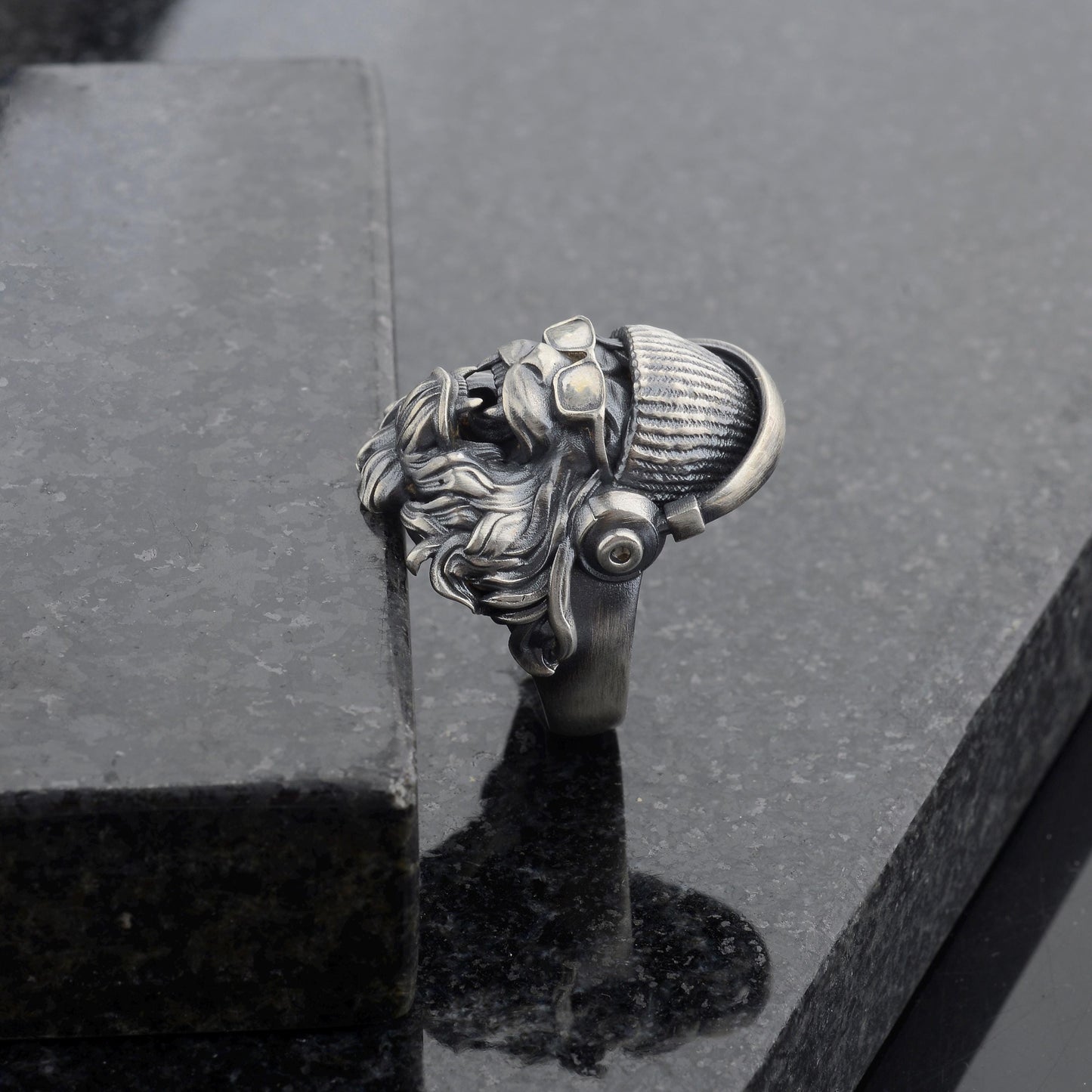 Sterling Silver Lion Head Ring: Handmade Hipster Animal Ring