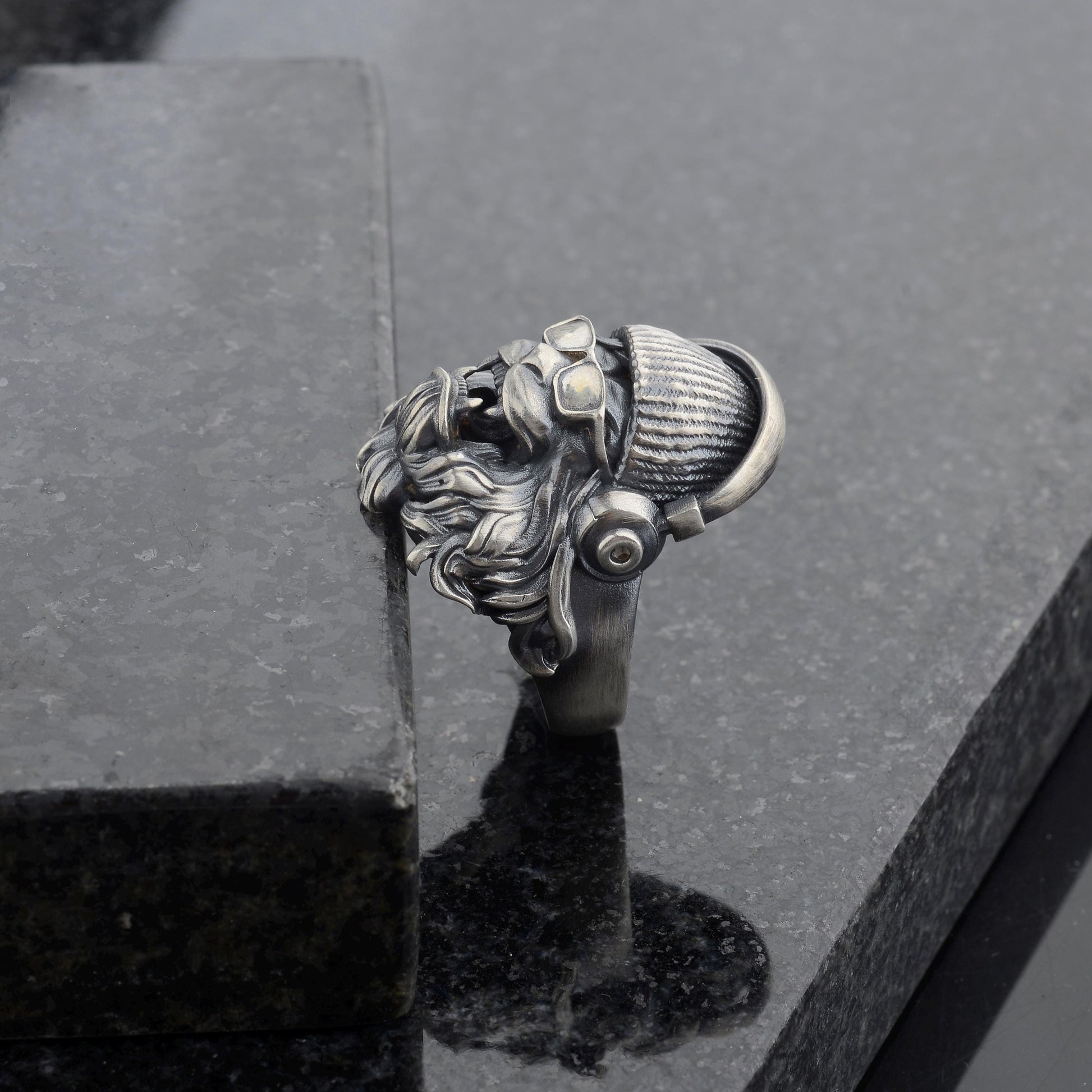 Sterling Silver Lion Head Ring: Handmade Hipster Animal Ring