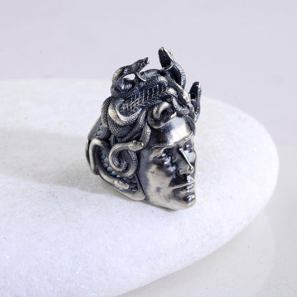 925 Sterling Silver Medusa Ring, Greek Mythology Signet