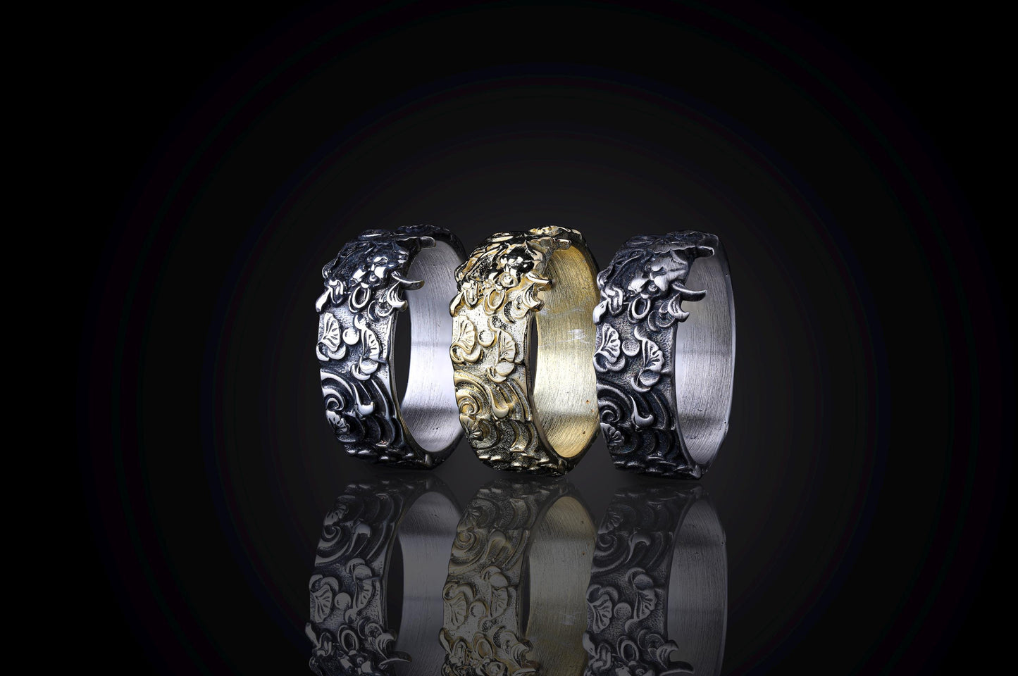 Sterling Silver Oni Mask Ring, Devil Ring, Japanese Jewelry, Hannya Mask Ring, Samurai Mask Ring, Japanese Evil Spirit, Gifr for Boyfriend