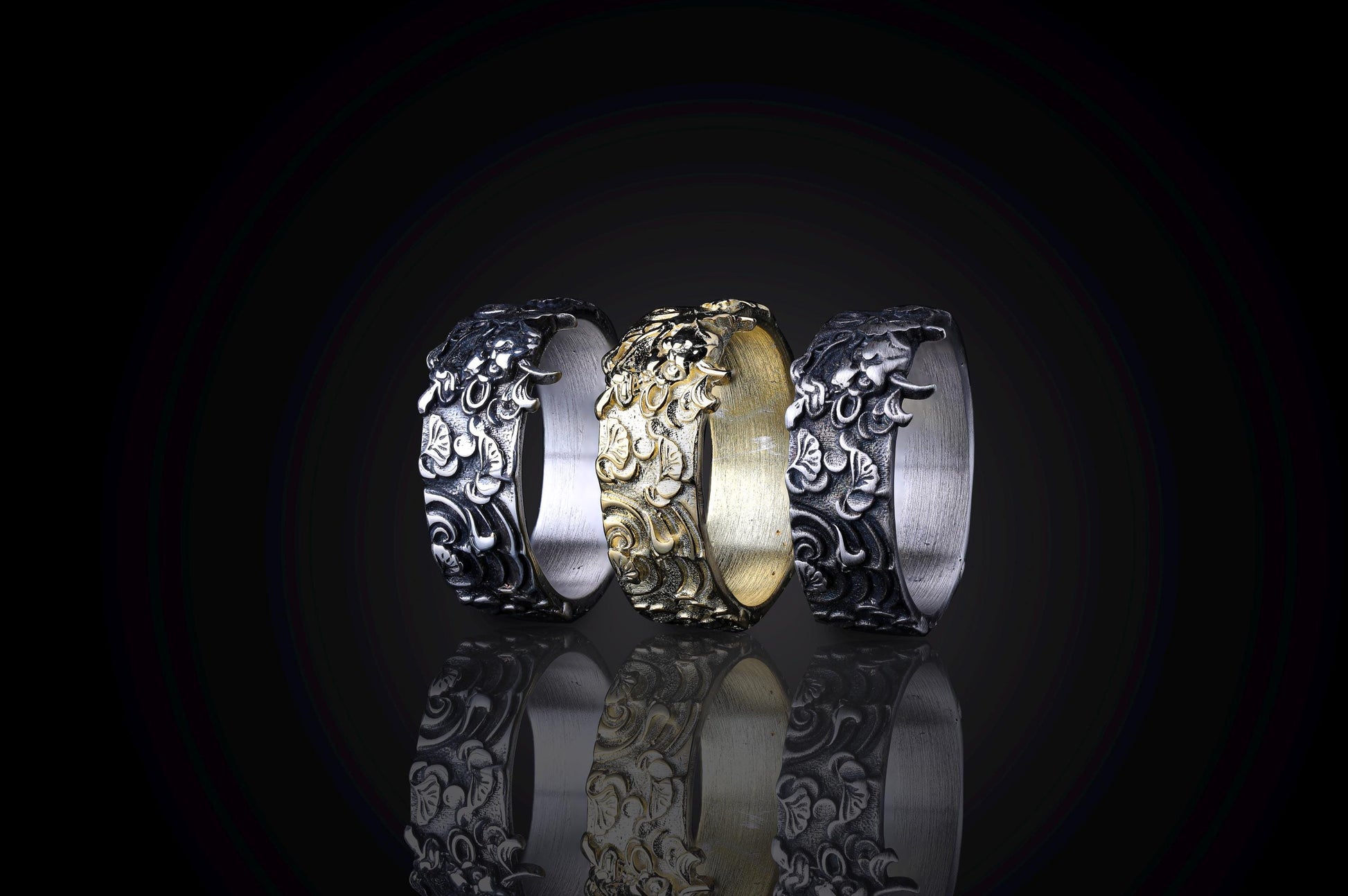 Sterling Silver Oni Mask Ring, Devil Ring, Japanese Jewelry, Hannya Mask Ring, Samurai Mask Ring, Japanese Evil Spirit, Gifr for Boyfriend