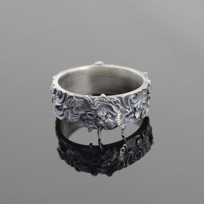 Sterling Silver Oni Mask Ring, Devil Ring, Japanese Jewelry, Hannya Mask Ring, Samurai Mask Ring, Japanese Evil Spirit, Gifr for Boyfriend