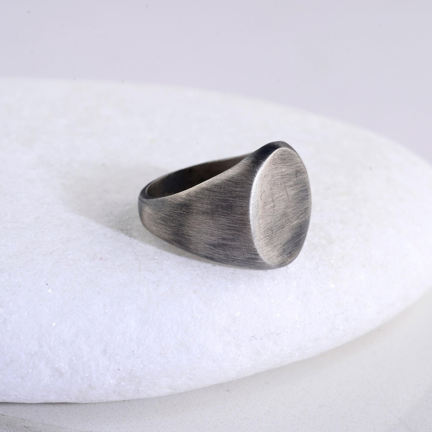 925 Sterling Silver Plated Signet Ring: Minimalist Vintage Band