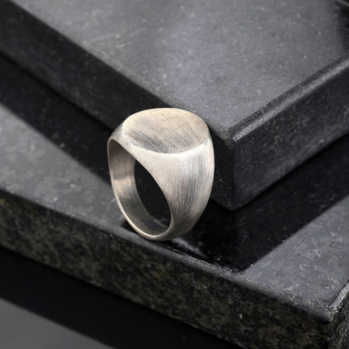 925 Sterling Silver Plated Signet Ring: Minimalist Vintage Band