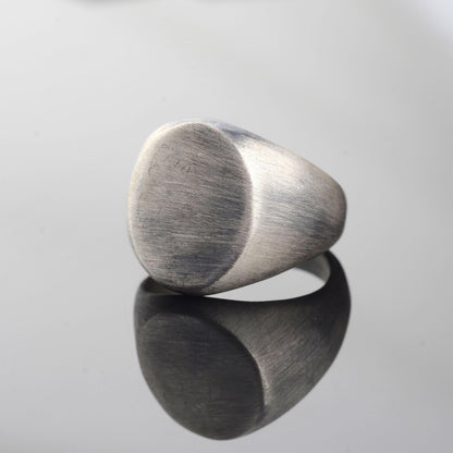 925 Sterling Silver Plated Signet Ring: Minimalist Vintage Band