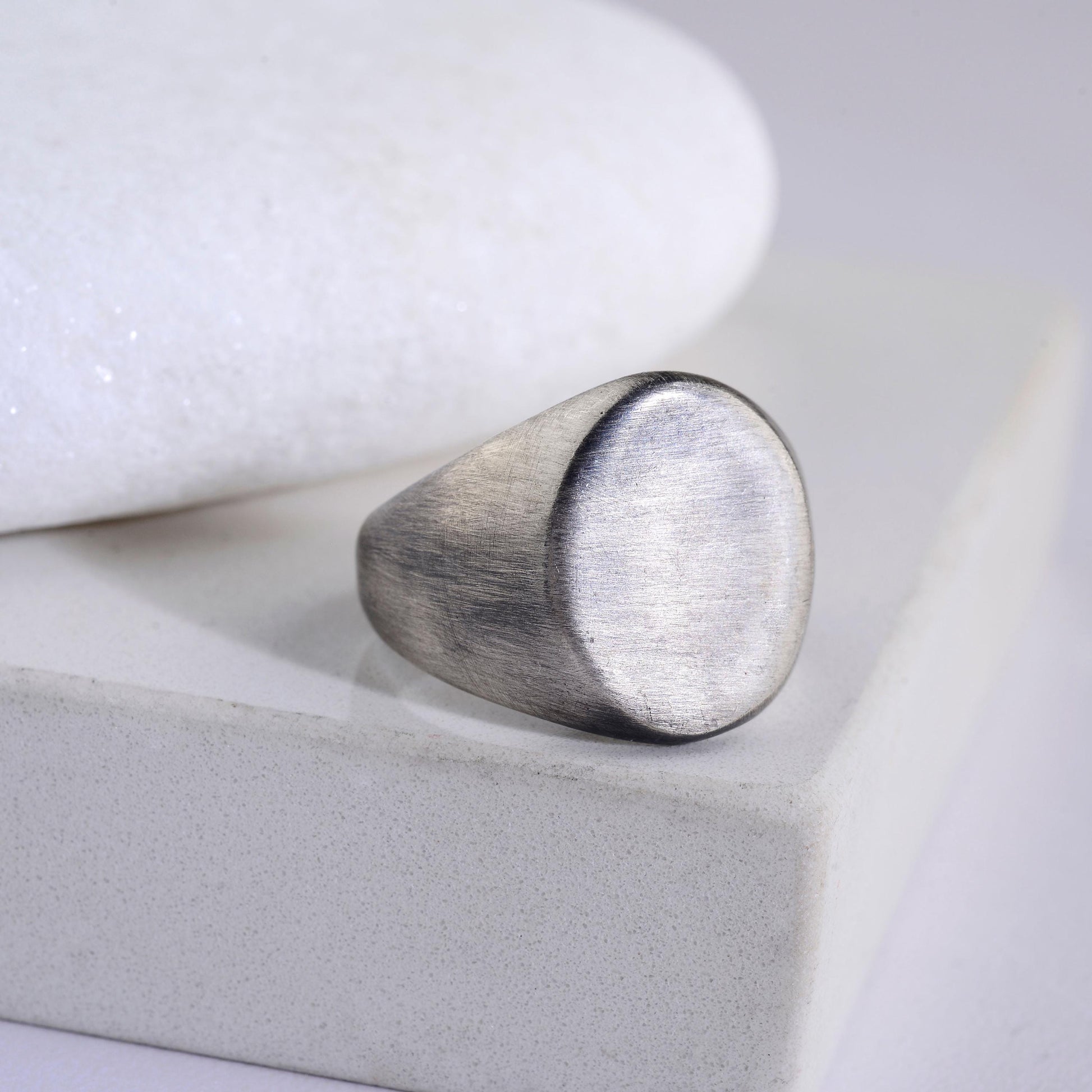 925 Sterling Silver Plated Signet Ring: Minimalist Vintage Band