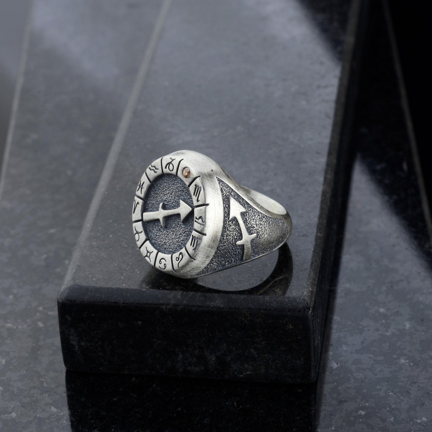Sterling Silver Sagittarius Ring: Birthstone Ring