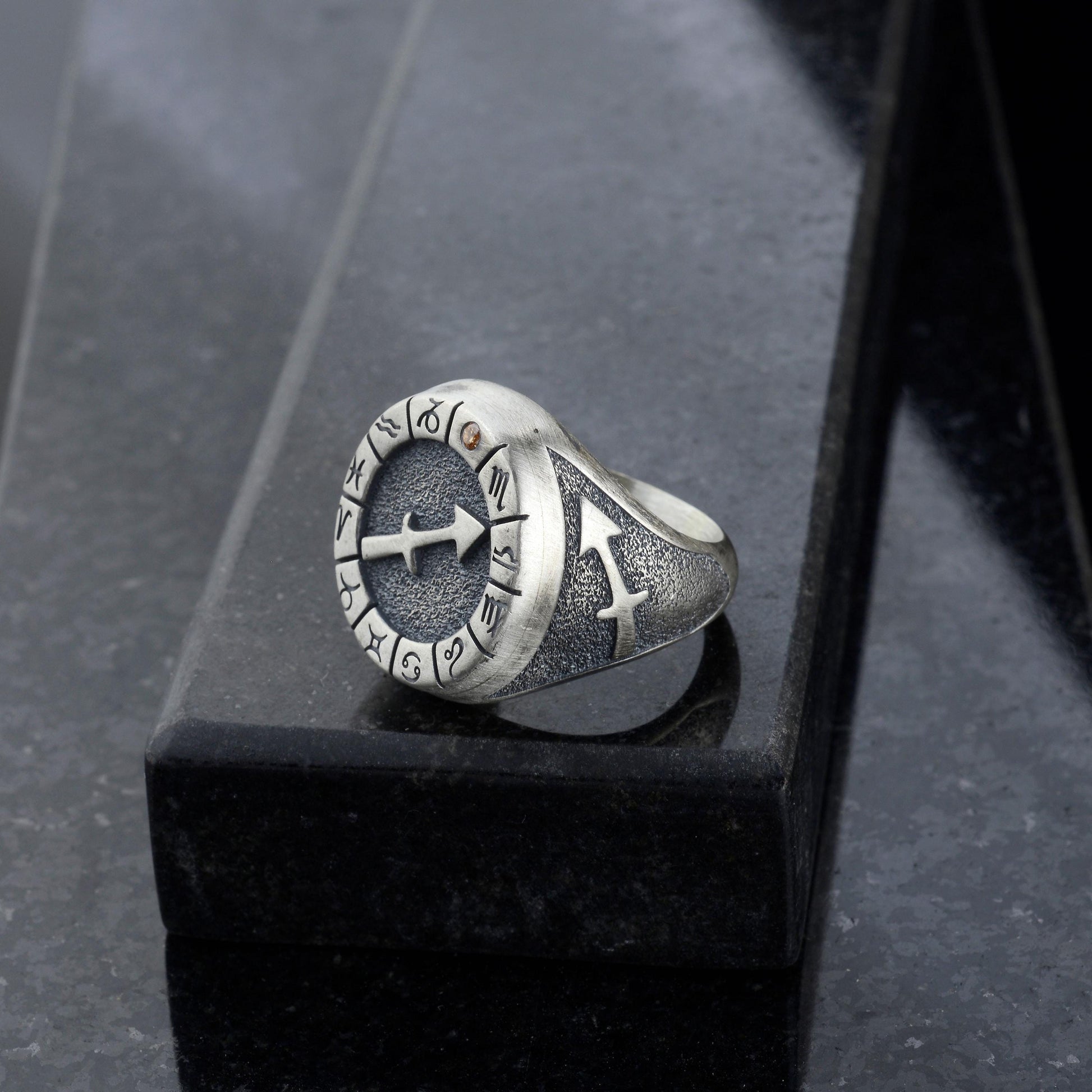 Sterling Silver Sagittarius Ring: Birthstone Ring