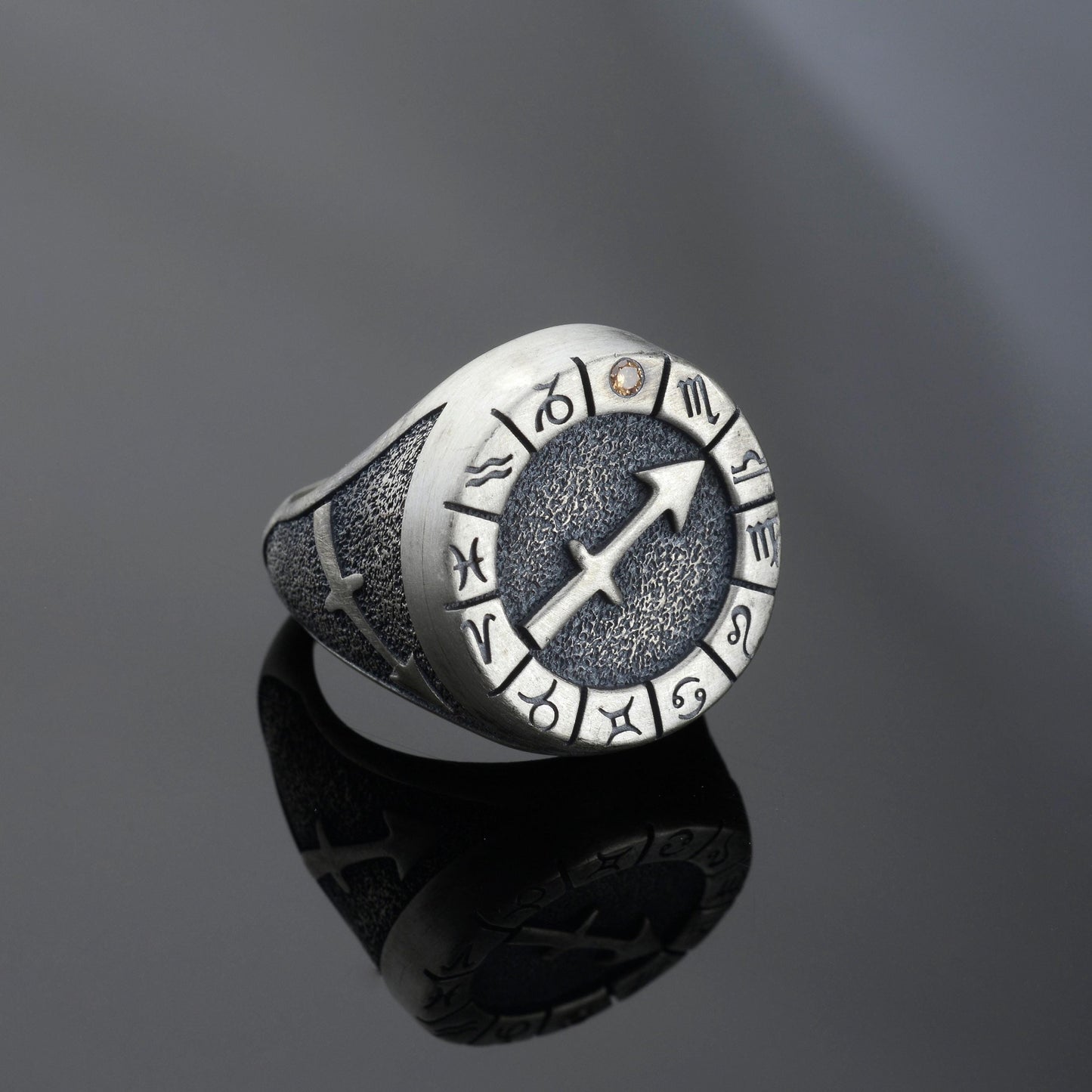 Sterling Silver Sagittarius Ring: Birthstone Ring